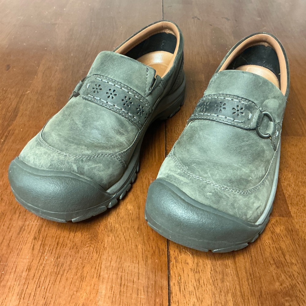 KEEN Presidio II Mule Womens 10 Gray Nubuck Leather Slip On Clog Shoes 1020486 - Picture 2 of 9